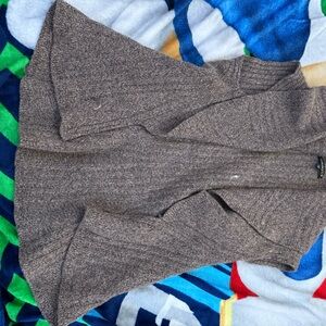 Cozy Brown Open-Front Knit Cardigan
